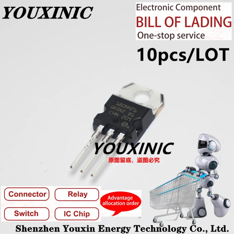 

YOUXINIC 2022 + 100 новый импортный оригинальный STP180N4F6 P180N4F6 TO220 N-channel MOS FET 40V 120A