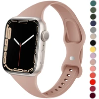 strap for apple watch band 45mm 41mm 44mm 40mm 38mm 42mm rubber sport silicone belt bracelet correa iwatch series 7 6 se 5 4 3 2
