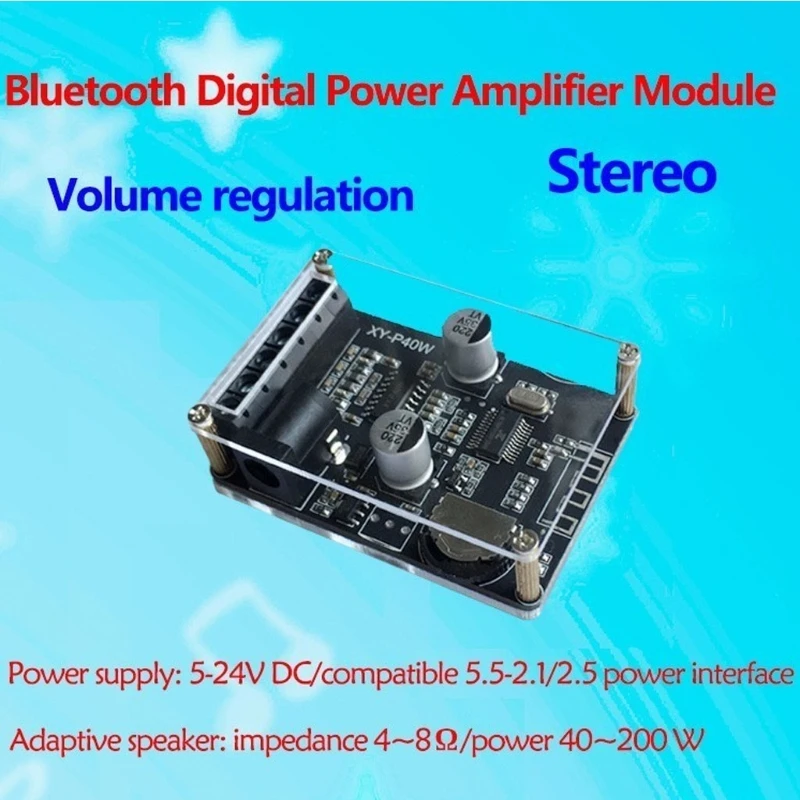 

XY-P40W 30W/40W Stereo Bluetooth-compatible Power Amplifier Board 12V/24V High Power Digital Amplifier Module 39XC