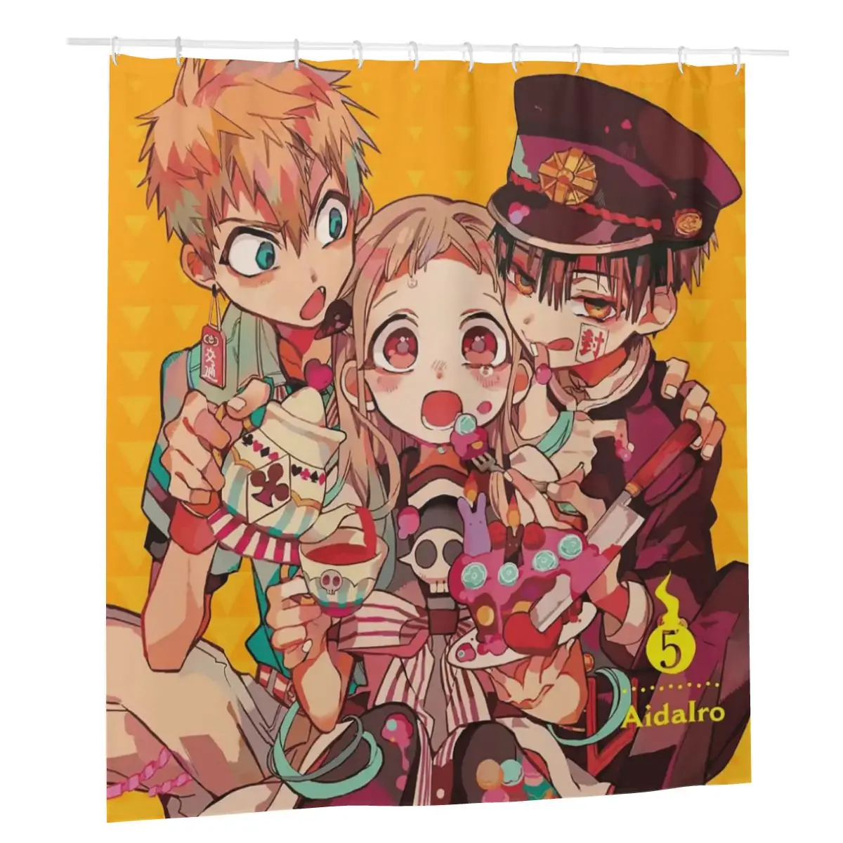 

Jibaku Shounen Hanako Kun Shower Curtains Polyester Bath Curtain Yashiro Nene Minamoto Kou Bathtub Curtain for Bathroom Shower