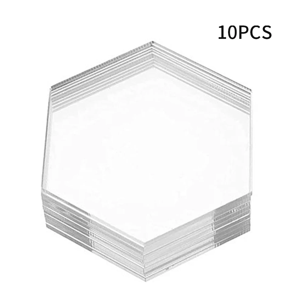 

Hexagon Clear Acrylic Table Number Card Sign Place Card Wedding Banquet Blank Tile Seat Card Name for Birthday Party Decoration