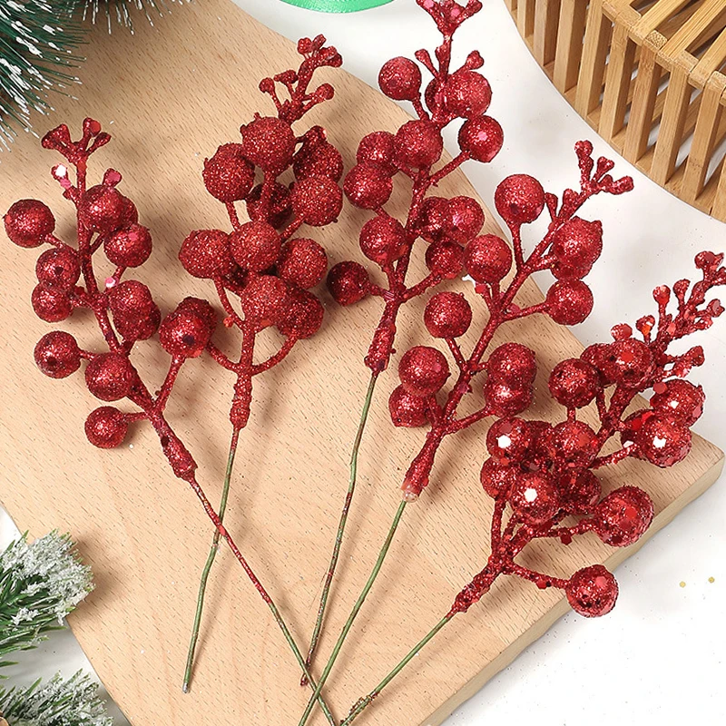 

Искусственные рождественские ягоды Золотой порошок