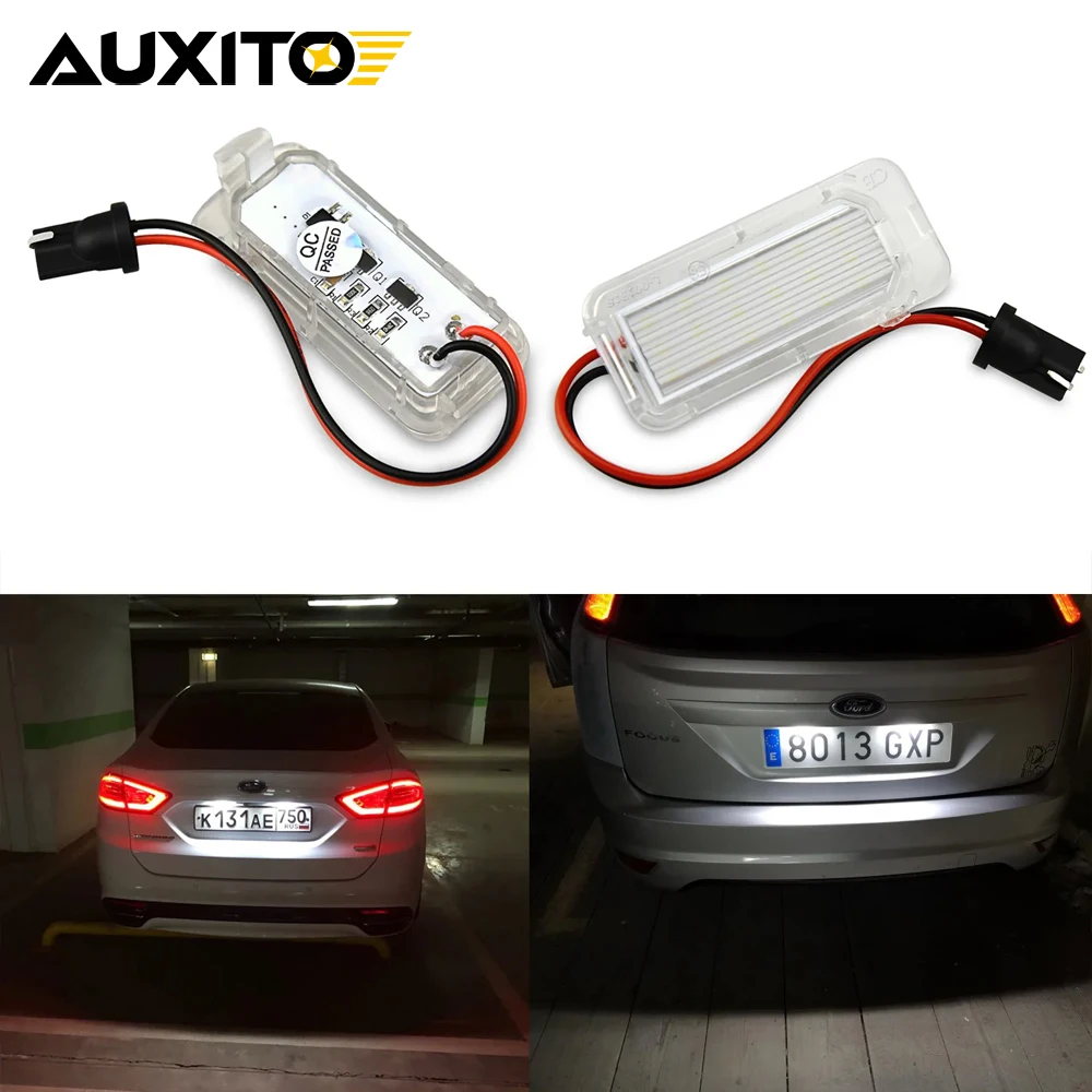 

AUXITO 2x светодиодный светильник номерного знака для Ford Jaguar XJ XF Fiesta MK6 Kuga Focus MK2 Mondeo MK4 S-Max MK1 Grand C-Max Galaxy
