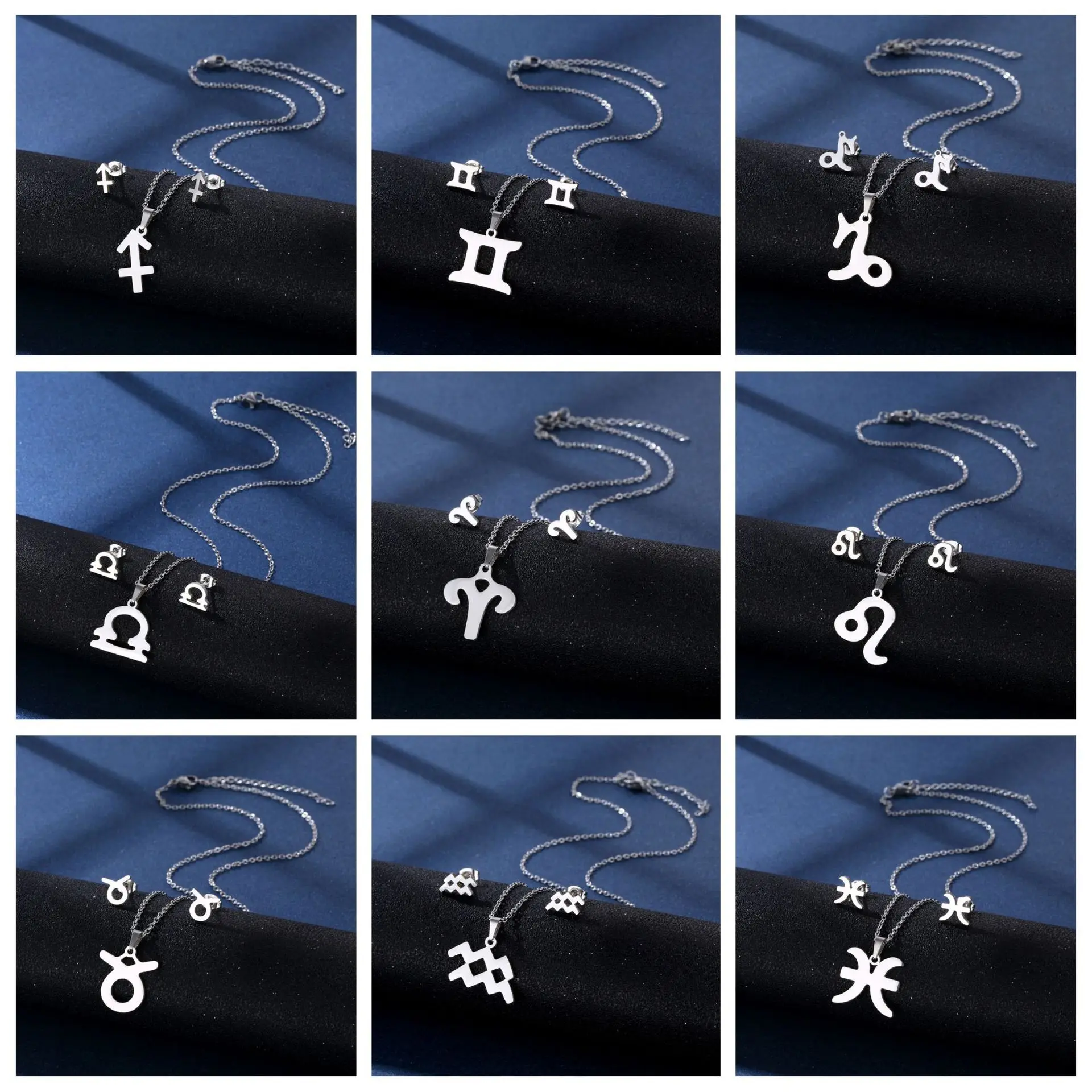 

Women Horoscope Zodiac Sign Silver Color Pendant Necklace Aries Leo Constellations Jewelry Kids Nice Birthday Gifts Jewelry Set