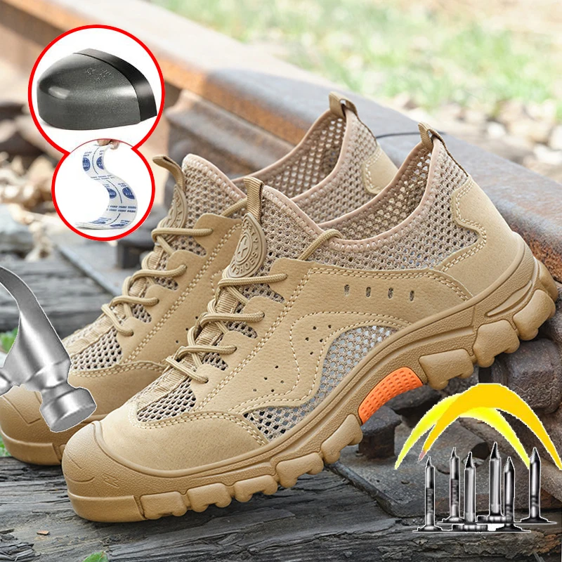 Мужские дышащие кроссовки Imwete с металлическим носком, цвет черный ...