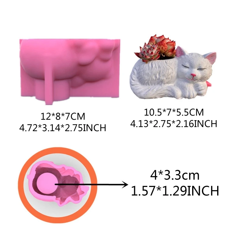 Симпатичная для кошки гипсовая силиконовая форма сделай сам суккулентов