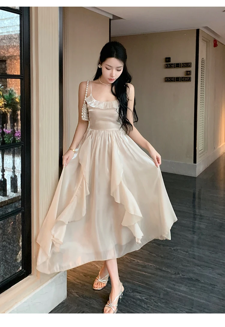 

Женское пляжное платье с открытой спиной AN273, элегантное вечернее платье в Корейском стиле на лето