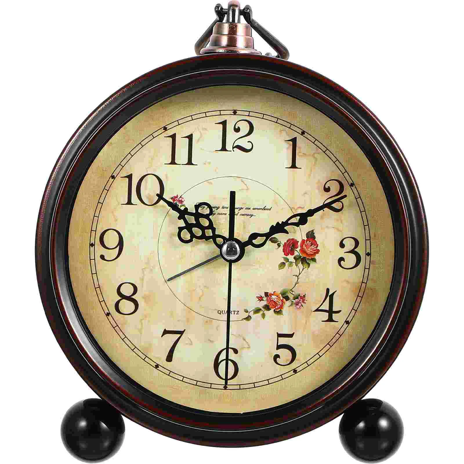 Vintage Style Desk Clock Table Clock Decorative Quiet Non-ti