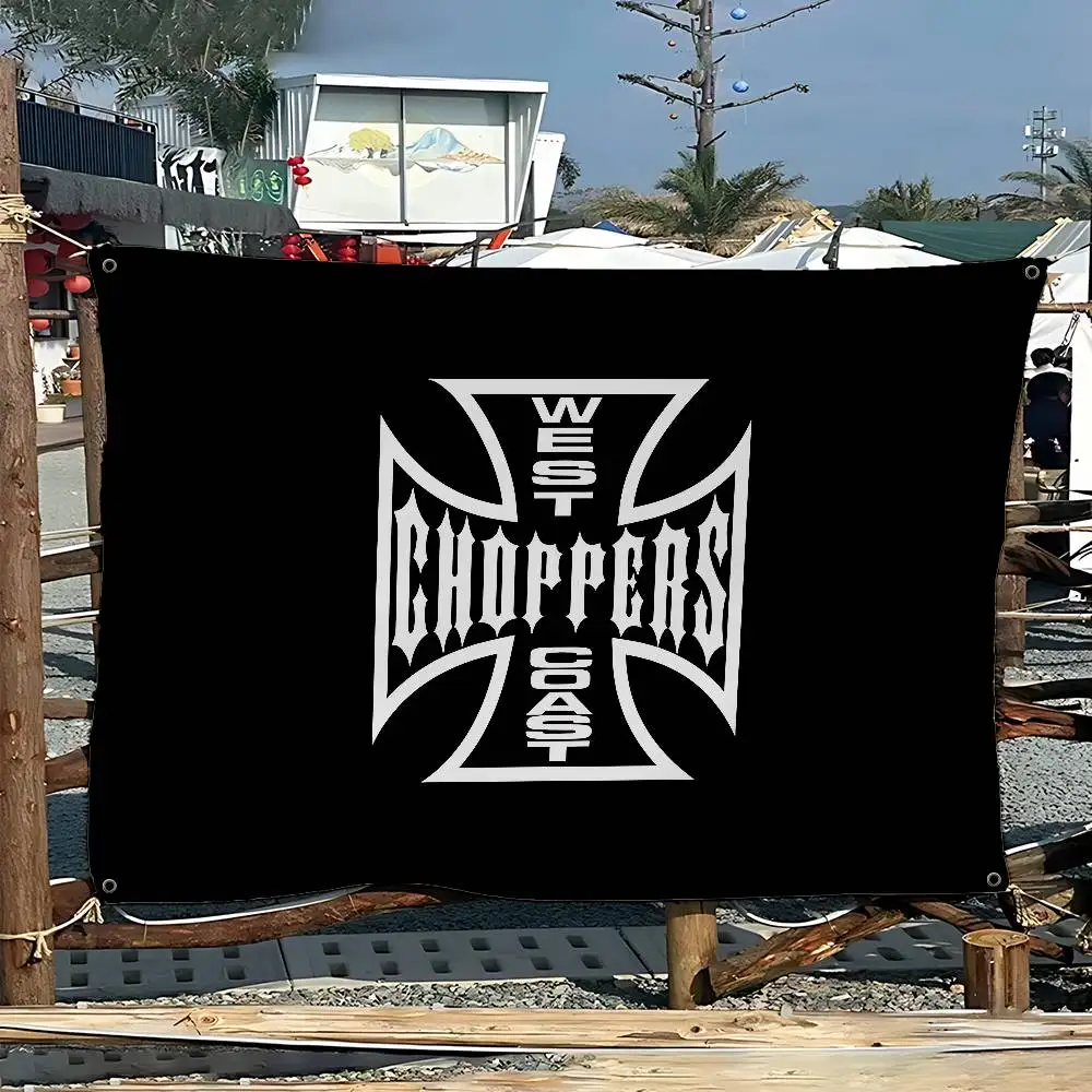 Фото Флаг с изображением мультяшных персонажей West Coast Choppers, научно-фантастический декор для комнаты, настенный баннер для дома №1