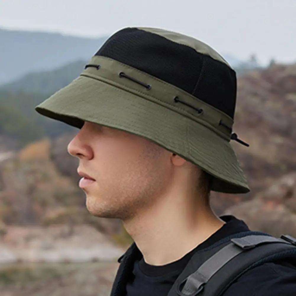 

Deep Trendy Sunscreen Bucket Hat Headwear Fisherman Hat Washable for Shopping