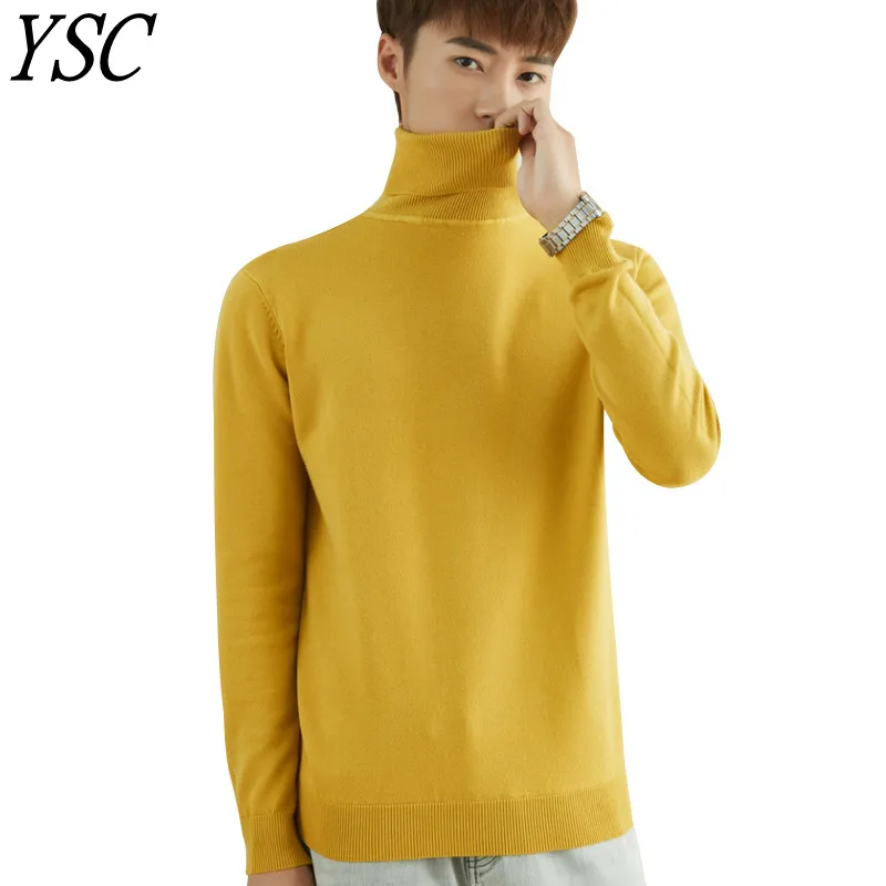 

YSC Classic style Men Knitted Cashmere wool blend Sweater High turned collar thickening style Soft warmth Anti-pilling Pullover