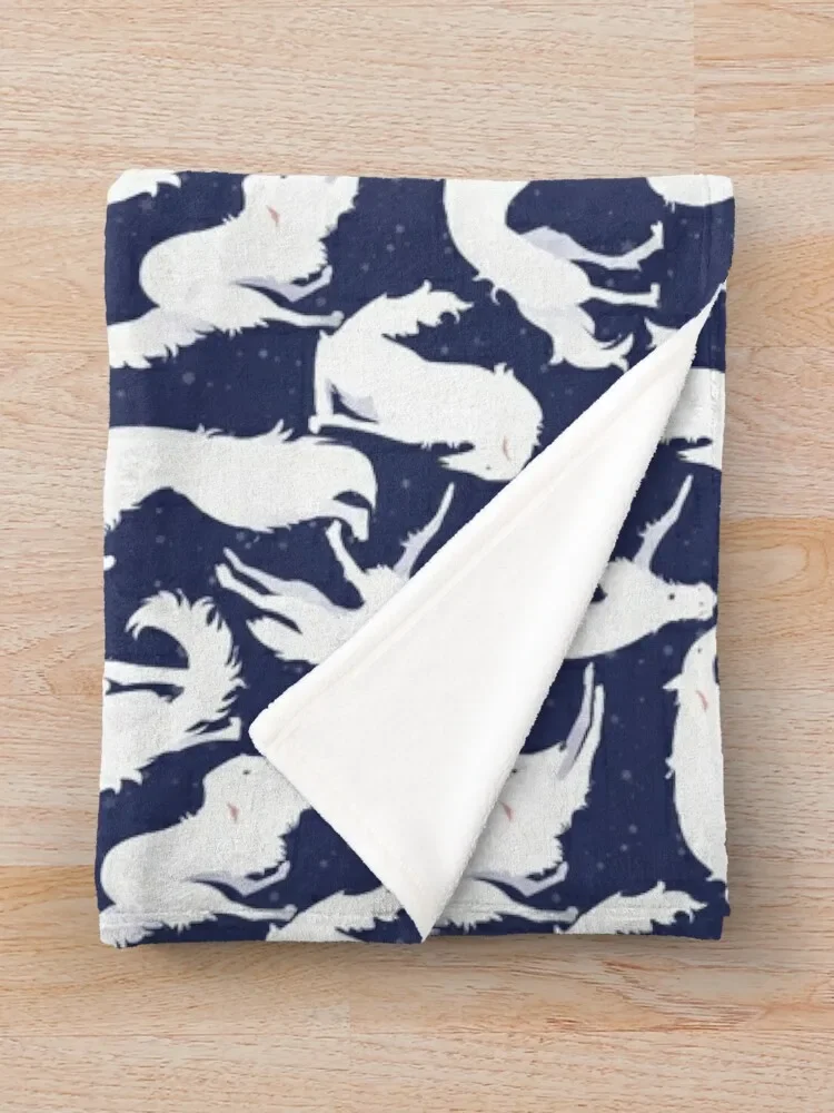 Плед Borzoi на диван теплый для зимних рождественских подарков Фланелевые одеяла