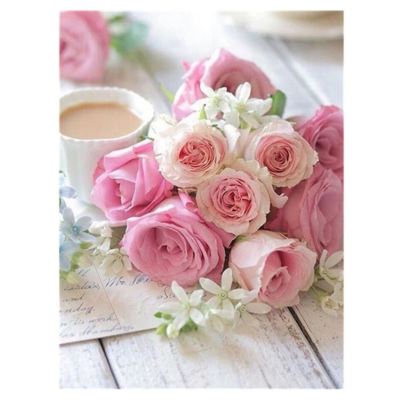 

Романтический цветок, круглый бриллиант, художник украшает стены с алмазными картинами, украшение для дома/отеля/офиса и подарки