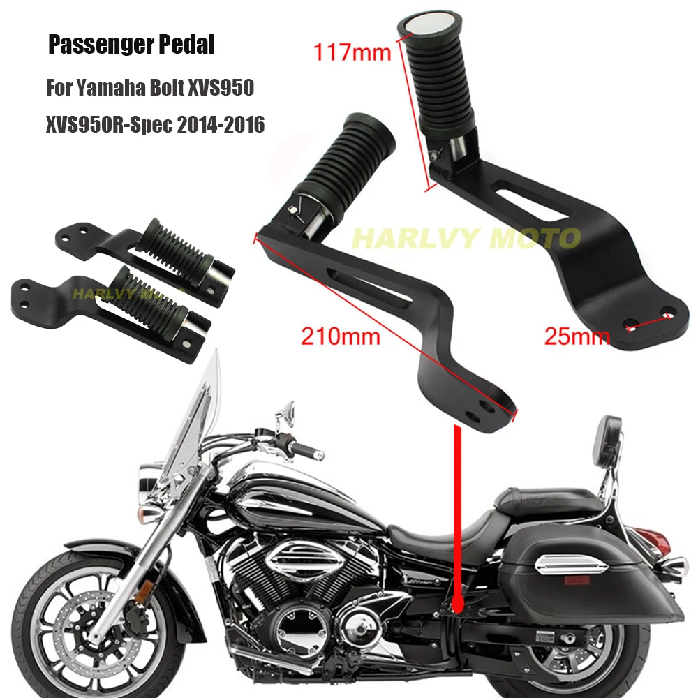 

Black Rear Passenger Foot Pegs For Yamaha Bolt XVS950 XVS950R-Spec 2014-2016