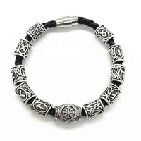 norse runic runes beads charm vikings accessories womens mens magnetic bracelet viking jewelry dropshipping