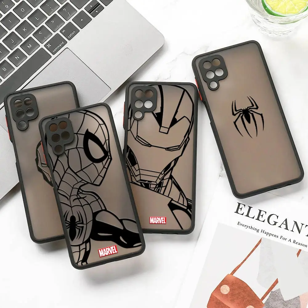 

Marvel Fundas For Samsung A50 A30S A20 A70 A7 Cover Galaxy Note 20 Ultra M30s M21 M32 M51 M62 Matte Clear Case Ironman Spiderman