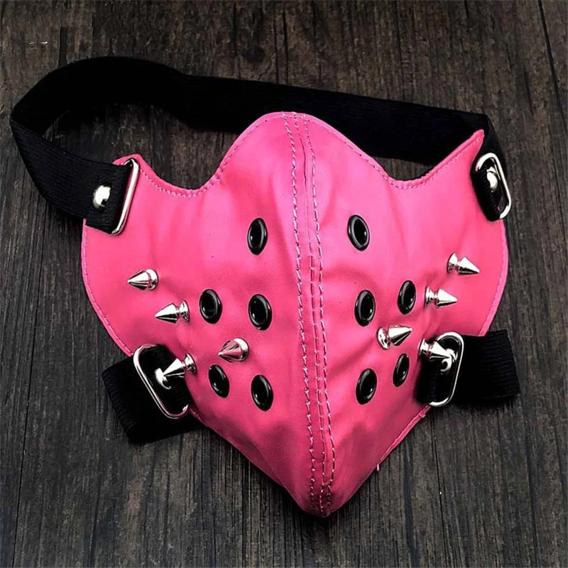 

Halloween Punk Devil Anime Mask Steampunk Rock Biker Gothic Leather Rivet Mask Cosplay Masquerade Party Decoration Face Cover