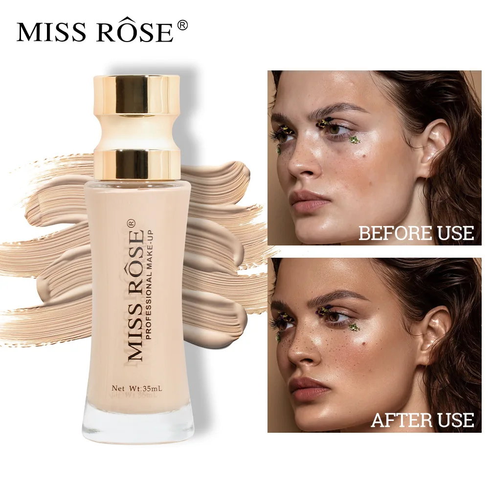 Самая продаваемая основа MISS ROSE Studio Fix Fluid 24 часа дышащая мягкая матовая контроль