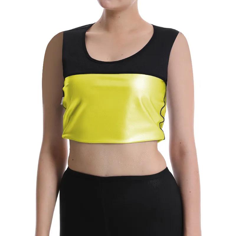 

Women 2022 Sauna Sweat Shirt Athletic Tee Breathable T-Shirt Heat Trapping Tops Neoprene Waist Trainer Body Shaper Slimming Vest