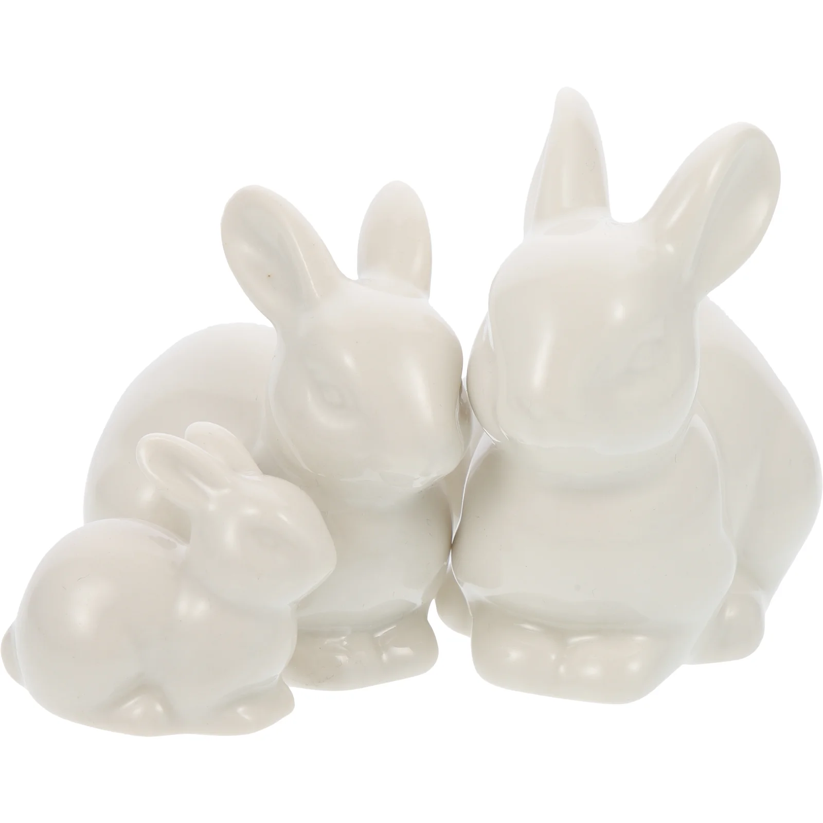 

3 Pcs Bunny Figurine Small Car Models Bunny Figurines House Ornaments Glass Easter Bunny Decorations