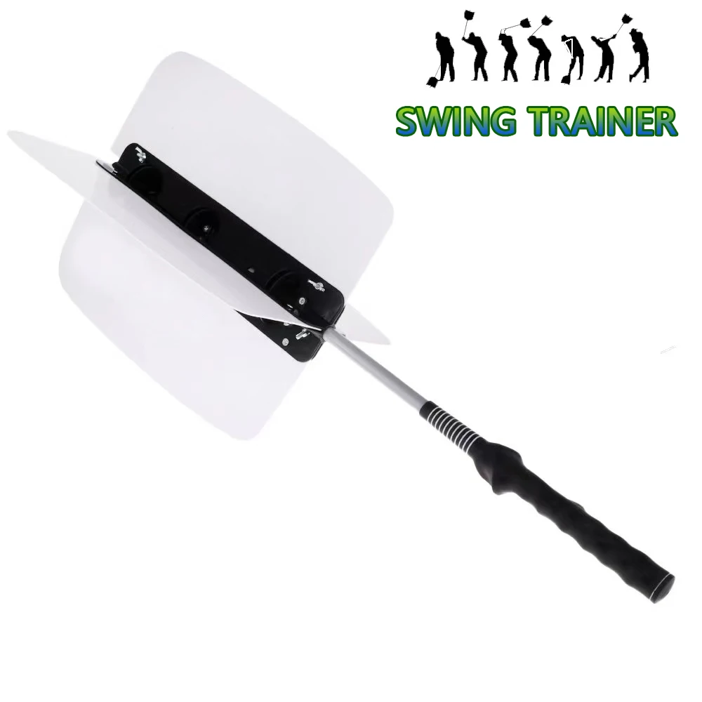 V Shape Practical Power Swing Fan Golf Swing Trainer Golf Practice Pinwheels Swing Aid Resistance Practice Training Aids