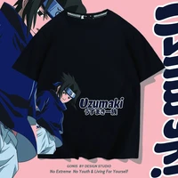 uchiha sasuke graphic oversized men cotton t shirt naruto anime male summer cartoon clothing women manga short sleeve tee top