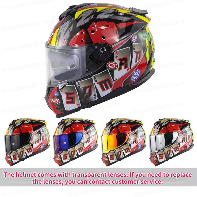 

Мотоциклетный шлем SOMAN, крутой шлем на все лицо, с двумя линзами, Viseria Casco Moto, для езды на мотоцикле, для мужчин