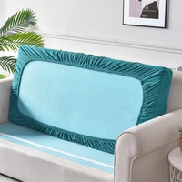 thickening solid color sofa seat cushion cover elastic furniture protector for pets kids stretch washable removable slipcover