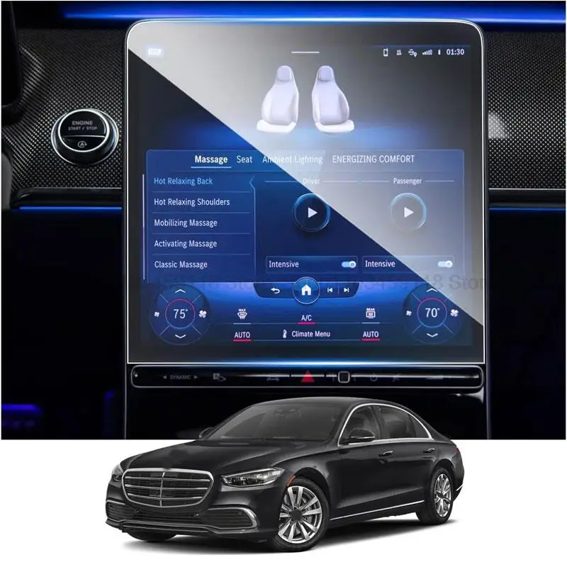 

Защитная пленка из закаленного стекла для Mercedes Benz S-Class W223 2021 2022 2023 12,8 дюйма, подходит для автомобильной навигации с защитой от царапин