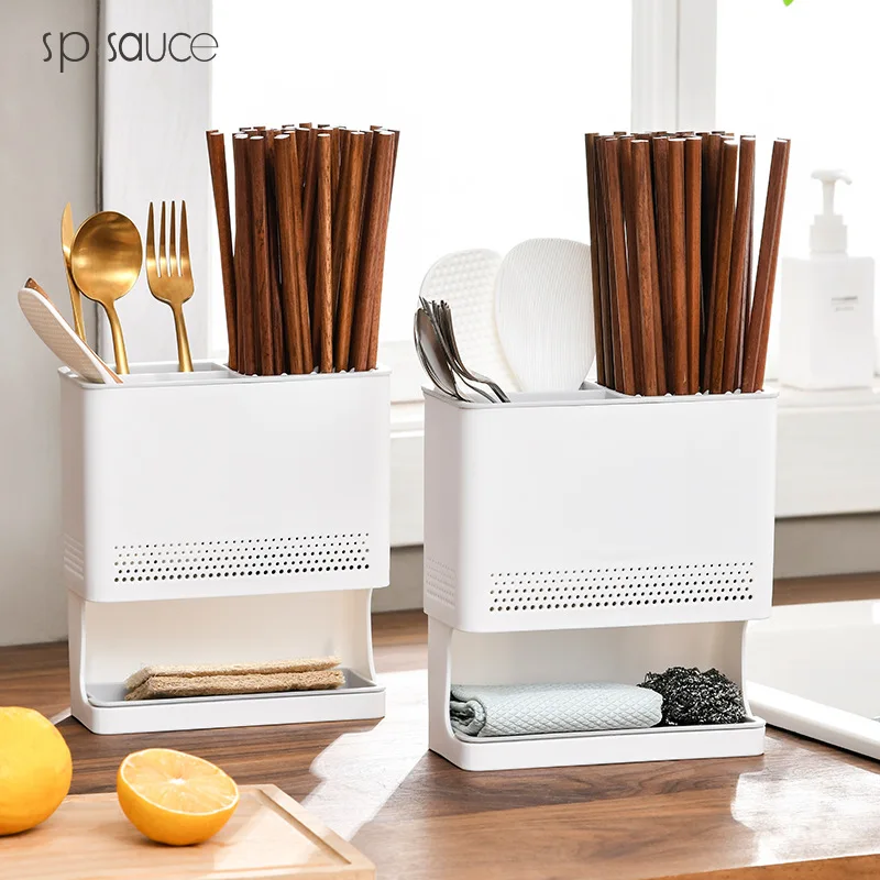 

Japan Chopsticks Holder Tableware Storage Rack Drainer Kitchen Organizer Container Wall Hanging Spoon Fork Chopstick Baskets