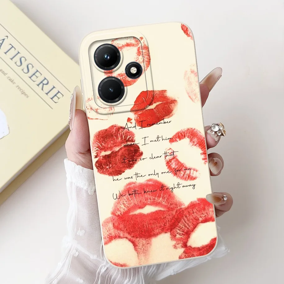 Case For Infinix Hot 30 Play NFC Cover Fashion Flower Liquid Silicone Soft Back 30i Hot30 X6831 Funda
