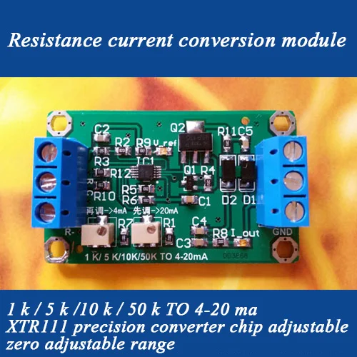 

Potentiometer Resistance 1k/5k/10k/50k to 4-20mA Current Signal Module XTR111 Transmitter Occurs