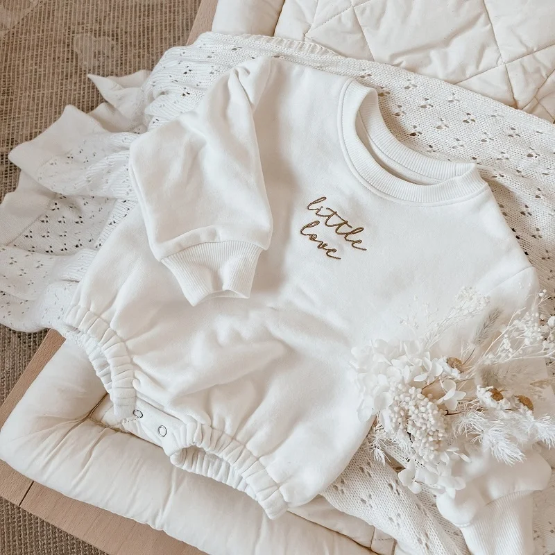 

Infant Newborn Baby Clothes Girl Boy Romper Spring Autumn Solid Embroidery Jumpsuits Long Sleeve Sweater Bodysuits 아기옷