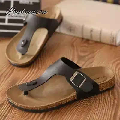 Женские нескользящие пробковые шлепанцы, повседневные летние сандалии без застежки, пляжные тапочки, сланцы, 2023