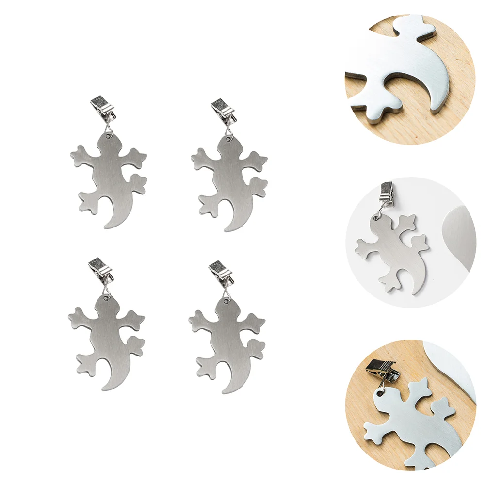 

4pcs Tablecloth Weights Stainless Steel Tablecloth Pendants with Clips for Party
