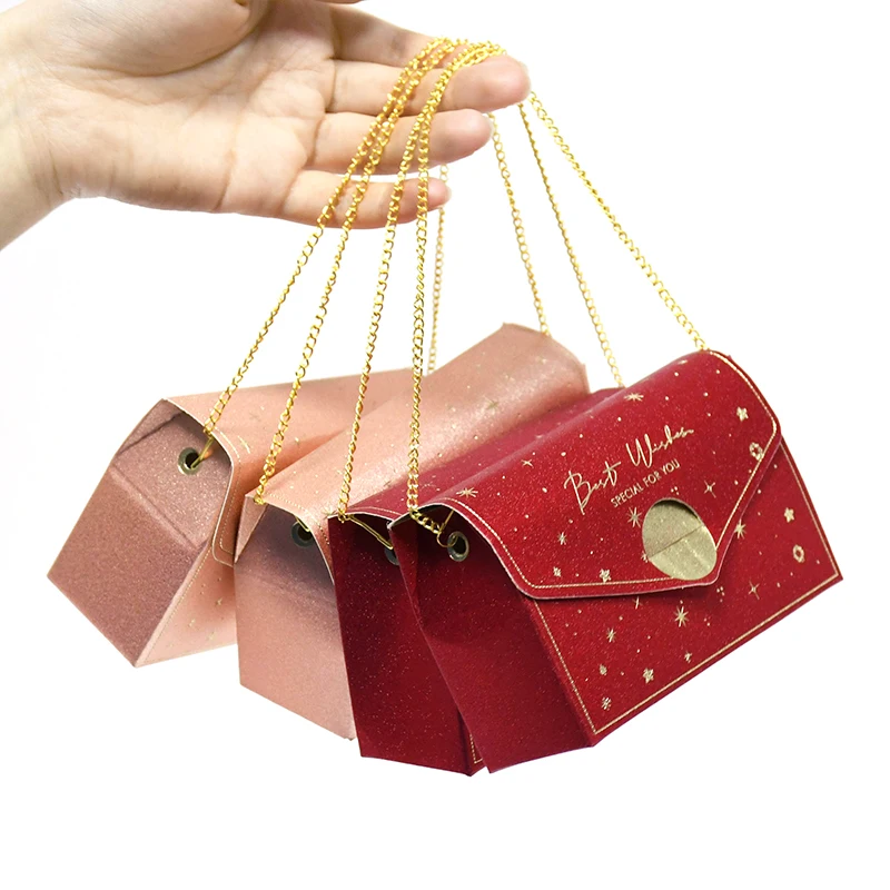 5 шт. Сумочка конфетная коробка с цепочкой свадебные подарочные коробки
