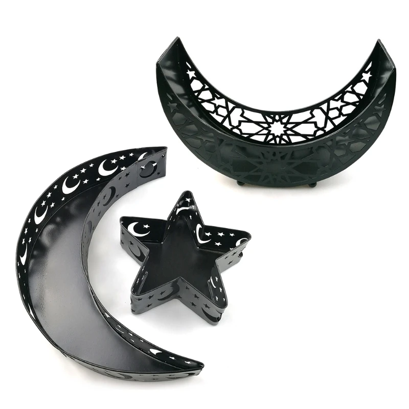 

Сервировочный поднос Eid Mubarak Moon Star, контейнер для хранения десертов и еды, посуда Рамадан, мусульманские принадлежности для праздника и вече...