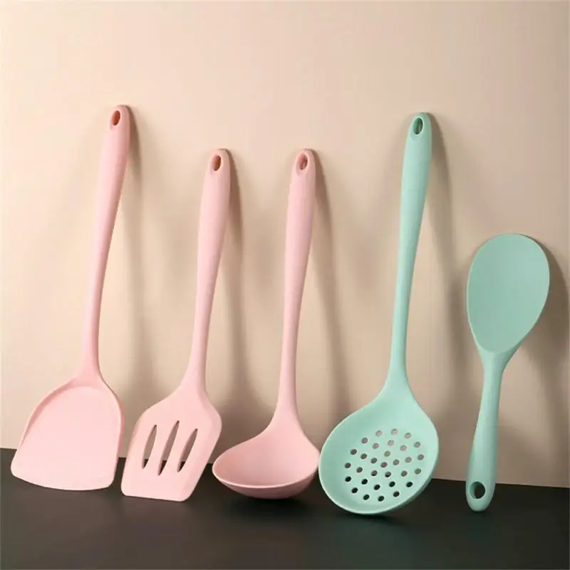

Heat Resistant Handle Spatula Spoon 5pcs/set Non-stick Kitchenware Silicone Kitchen Cooking Tool Set Cookware Kitchen Tools