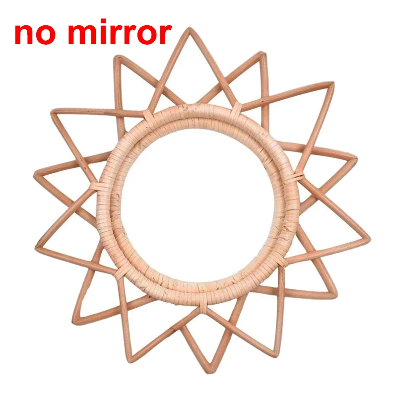 

Rattan Innovative Art Decoration Round Makeup Mirror Dressing Bathroom Wall Hang