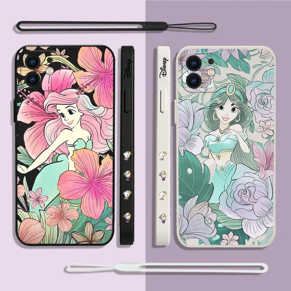 

Disney Jasmine Princess Phone Case For Xiaomi Redmi Note 12 11 11T 10 10S 9 Pro Plus 10C 9A 9C 9T K40 K50 K60 4G With Hand Strap