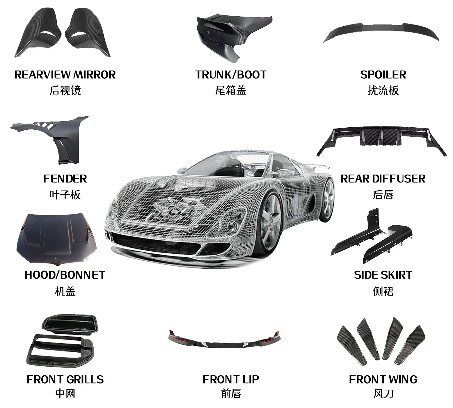 Bodykit из углеродного волокна диффузор заднего бампера для Lamborghini Gallardo LP550 LP560 LP570