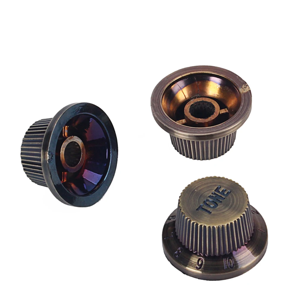 

3 Pieces Guitar Knob Simple Delicate Professional Sturdy String Instrument Accessory Tone Caps Spare Part for Replace