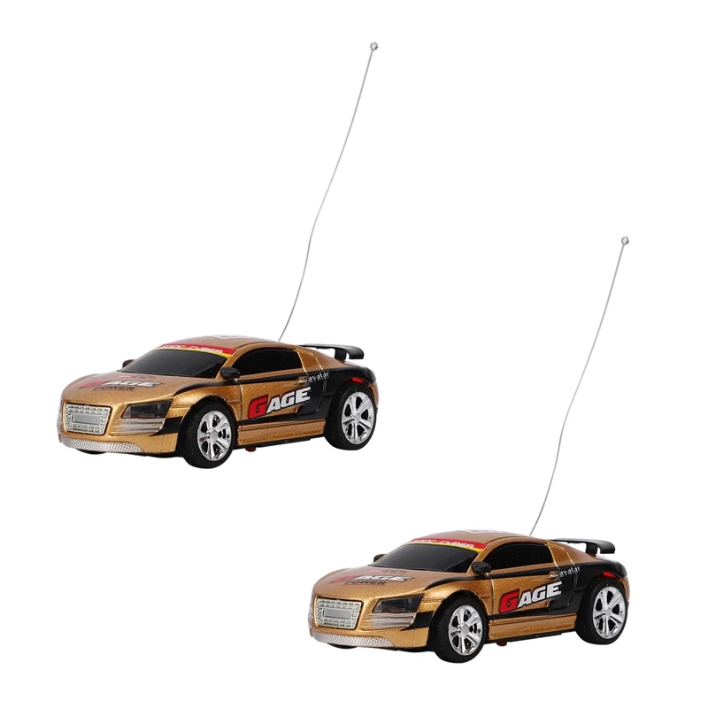 -2X Mini Coke Can RC Radio Remote Control Mini Racing Car Birthday Gift Colorrandom