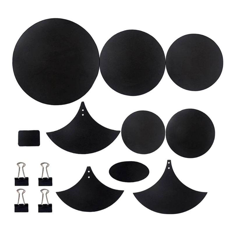 

14x/Set Sound off Cymbal Mute Pads Odorless Drum Mute Pads Mats with 4 Binder Clips Drum Silencers Pads for Drums Head