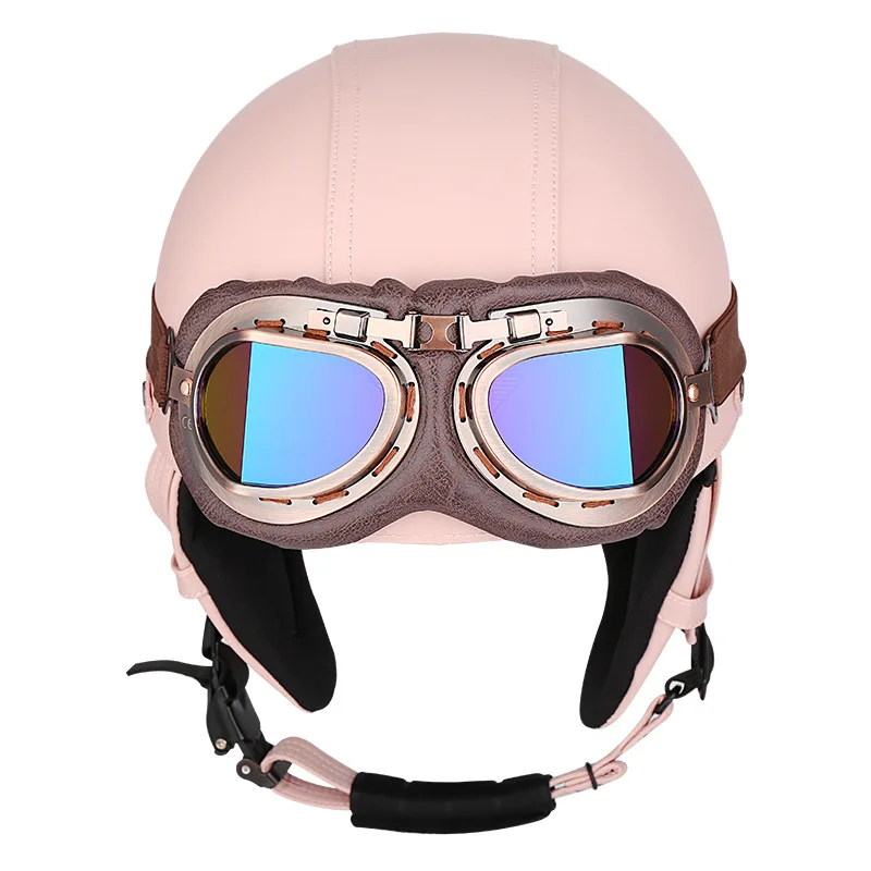

Lightweight Half Face Casque Black Adult Retro Helmet Vintage Motorcycle Casco Moto Cruiser Chopper Gangster Multiple Color Cap