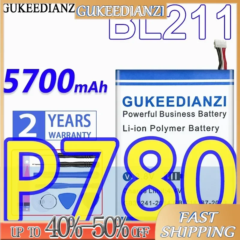 Аккумулятор GUKEEDIANZI большой емкости BL211 5700 мАч для Lenovo P780