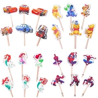 24pcspack cartoon winnie the pooh spiderman cake decorations baby shower cake topper kids happy birthday party cake supplies
