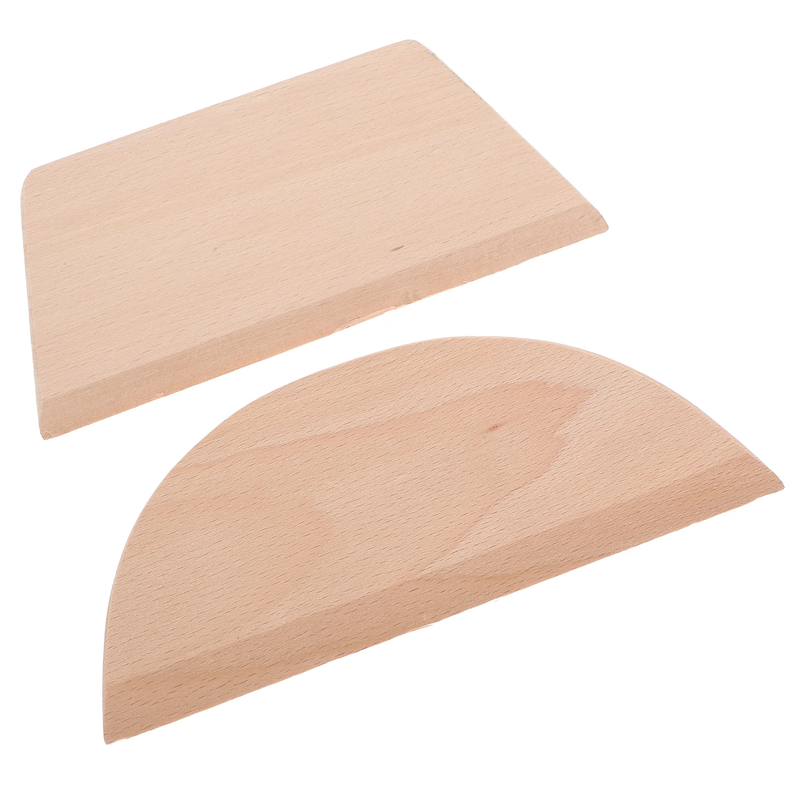 

2 Pcs Plastic Scraper Blades Wooden Dough Stainless Steel Pastry Bamboo Slicer