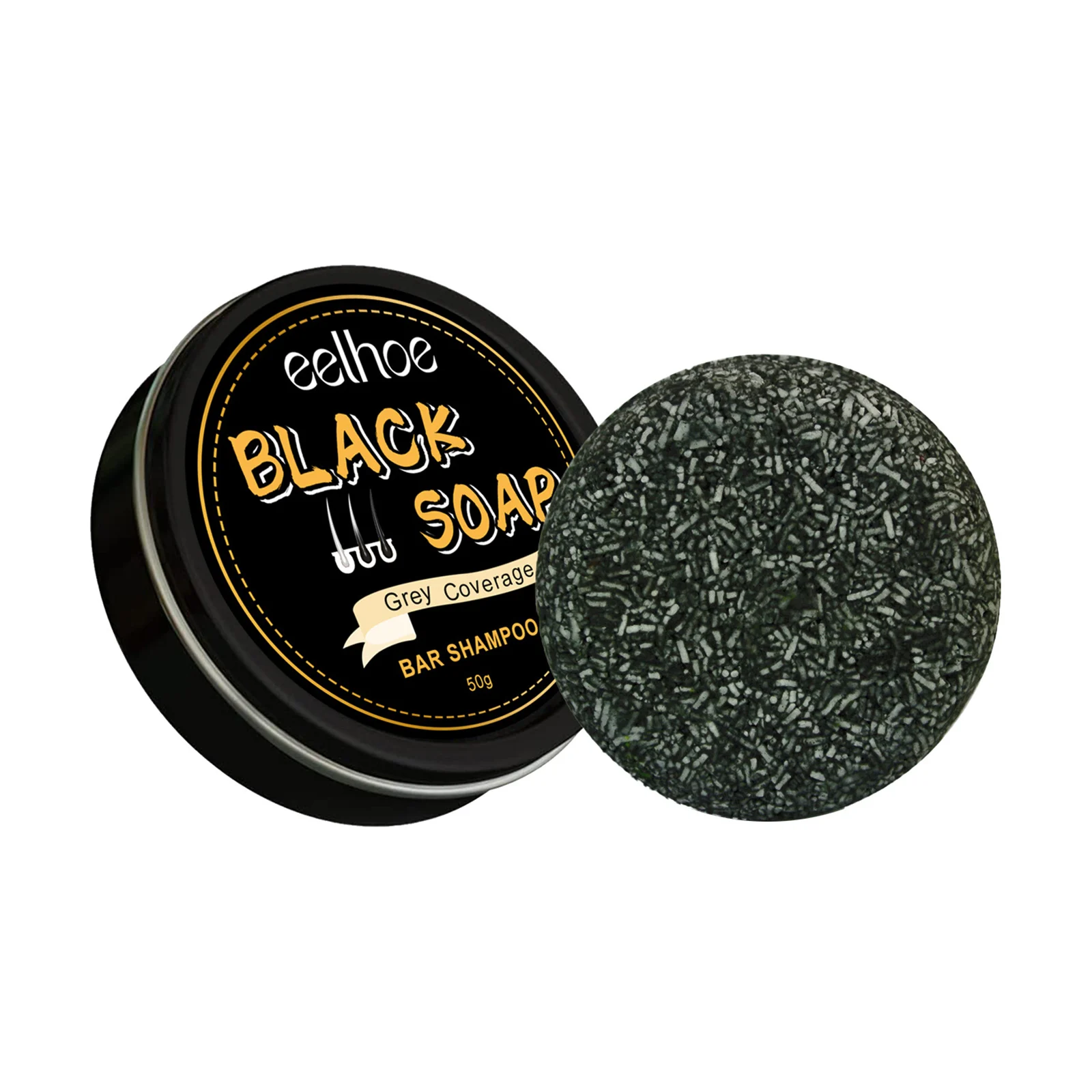

Hair Blacken Wash Soap Organic Hair Dye Nutritious Soap for Female Male Hair Cleaning