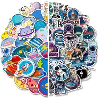 50pcslot cartoon astronaut stickers science fiction space planet universe kawaii stickers for kids diy bottle notebook deocr
